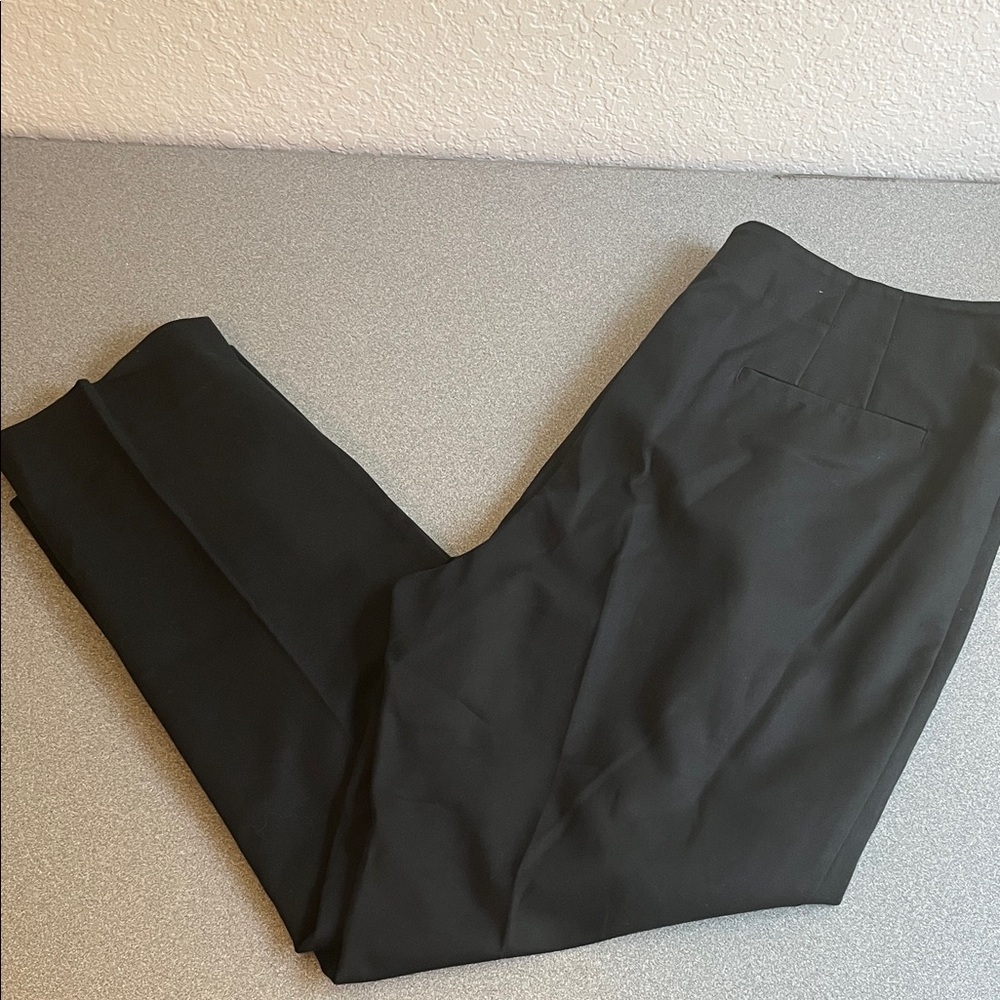 Chico's Classic Black Trousers Slim Leg Ankle Slit Size 2.5 (14/16)